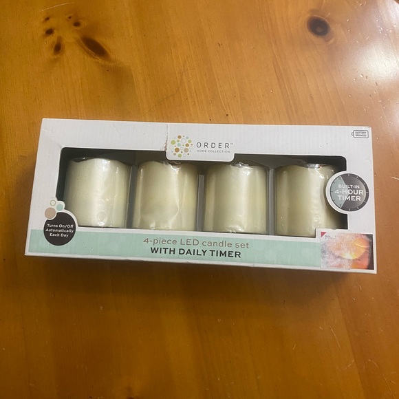 4 Piece LED Candle Set With Built-in Daily Timer by Order Home Collections - Picture 9 of 9